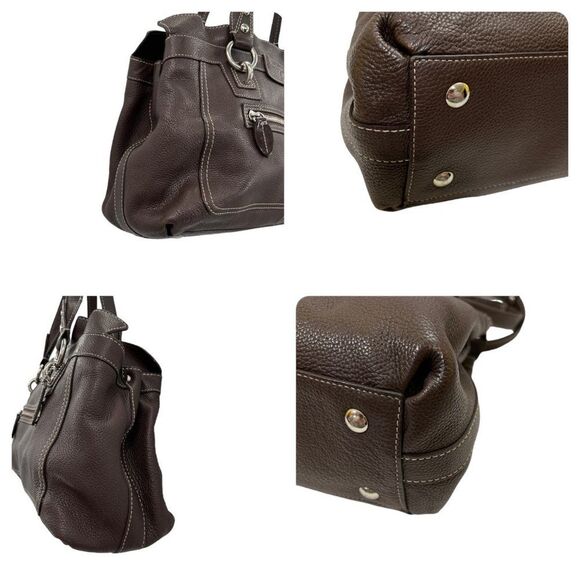 Coach Penelope Brown Ruffle Top Leather Shoulder Bag K1069-F14682 - Picture 10 of 16